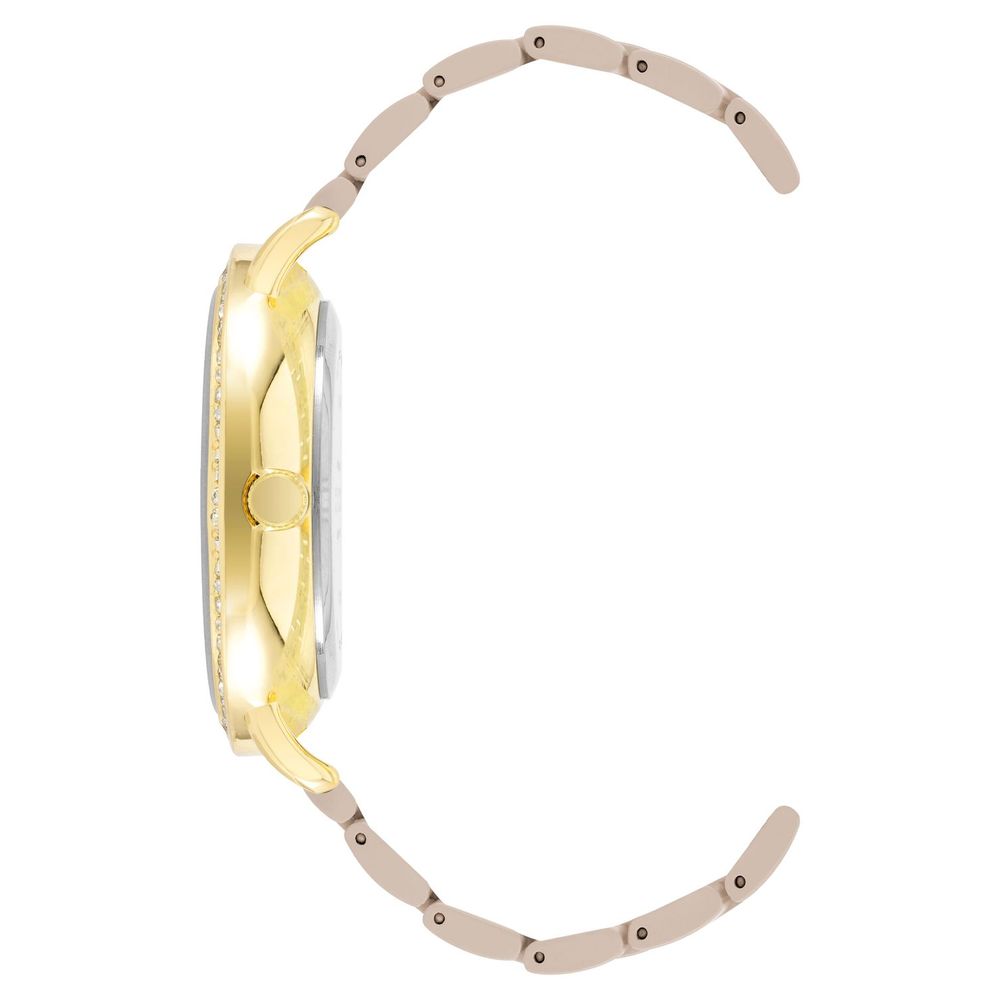 Fashionable Women's Gold Watch with Mineral Glass Display and 0 ATM Water Resistance