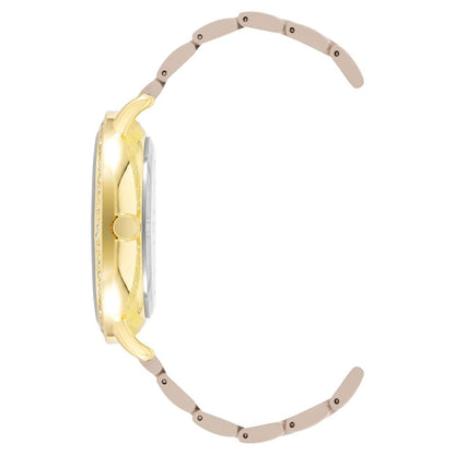Fashionable Women's Gold Watch with Mineral Glass Display and 0 ATM Water Resistance