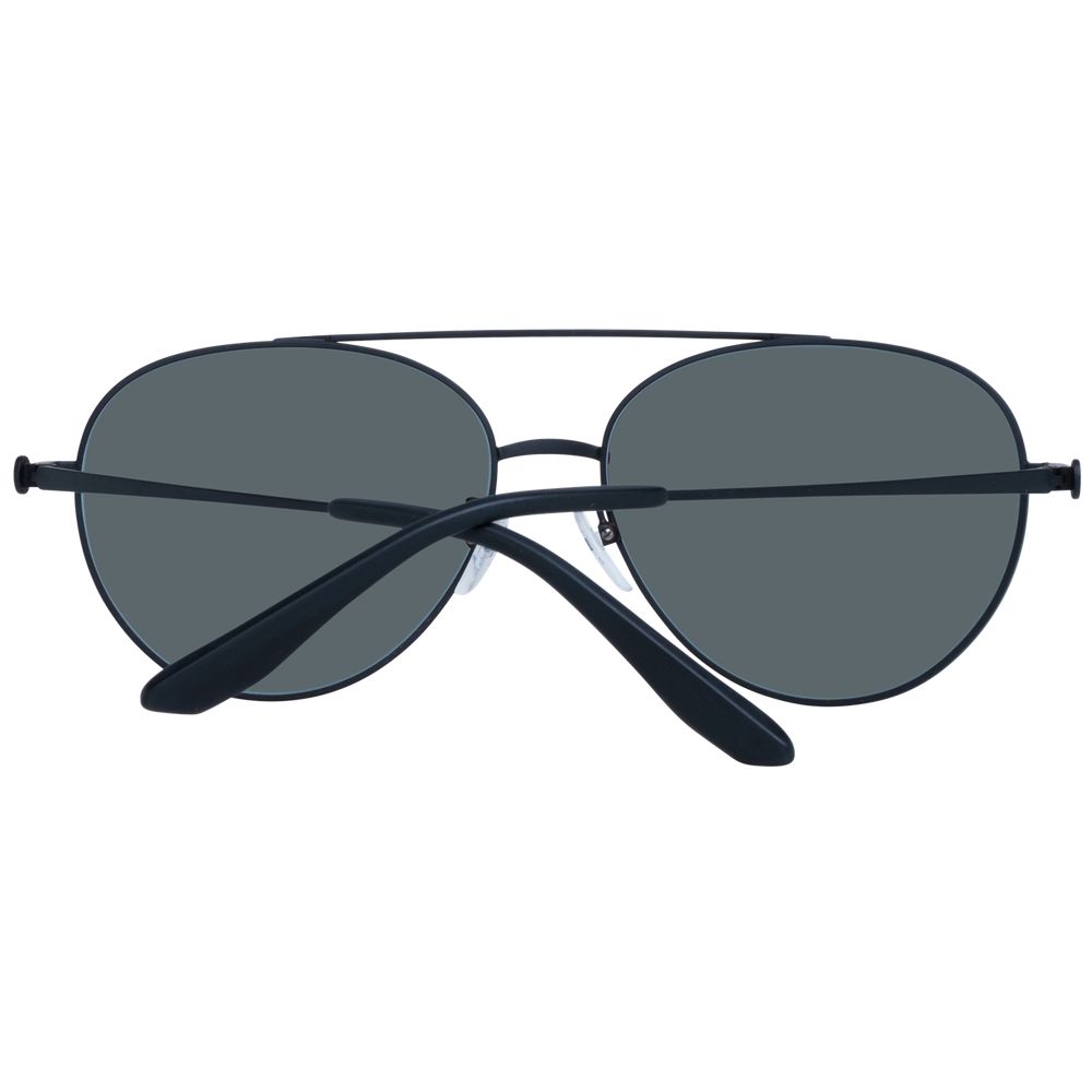 Black aviator sunglasses for men with plastic lenses and 60-16-145 size