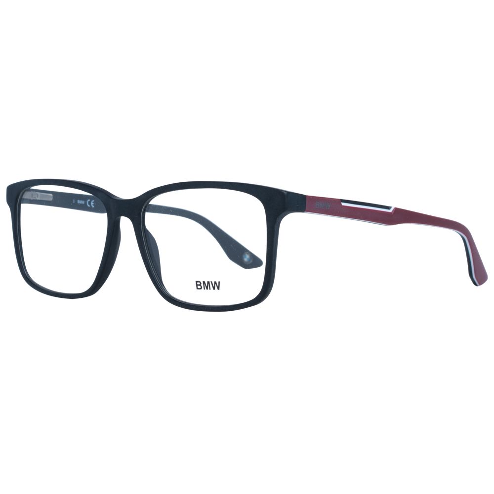 BMW Black Men Optical Frames with Multicolor Plastic Frame and Demo Glasses Lenses 55-15-145
