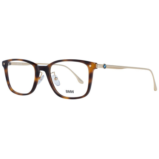 BMW brown men optical frames with multicolor metal and plastic frame Demo plastic lenses, trapezium style, 54-20-145 size
