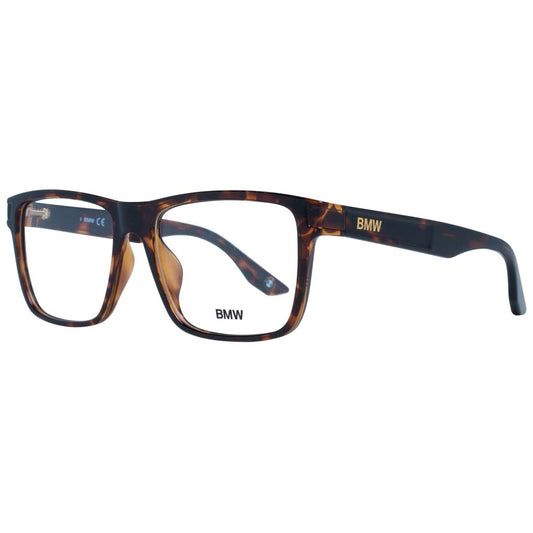 Brown plastic men's optical frames with trapezium style, demo lenses