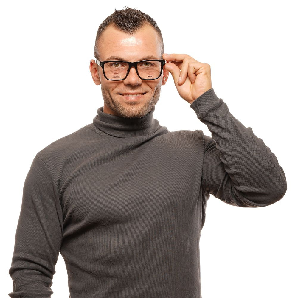 Square black plastic optical frames for men with 57-17-140 size