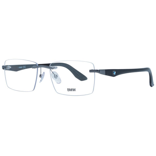 BMW Gray Men Optical Frames in Gunmetal Metal & Plastic Material