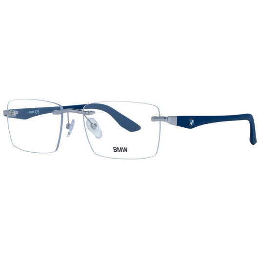 BMW Gray Men Optical Frames with Multicolor Metal & Plastic Frame, Demo Plastic Lenses, and Rimless Rim Style