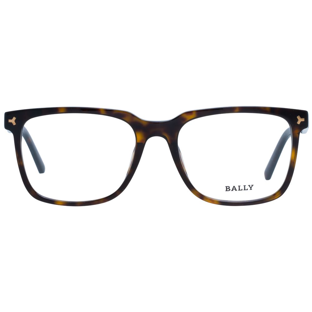Square-shaped Bally Brown Men Optical Frames with full-rim and branded case