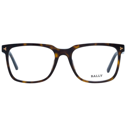Square-shaped Bally Brown Men Optical Frames with full-rim and branded case