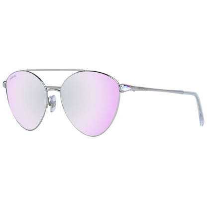Swarovski Silver Women Sunglasses with Mirrored Multicolor Lenses