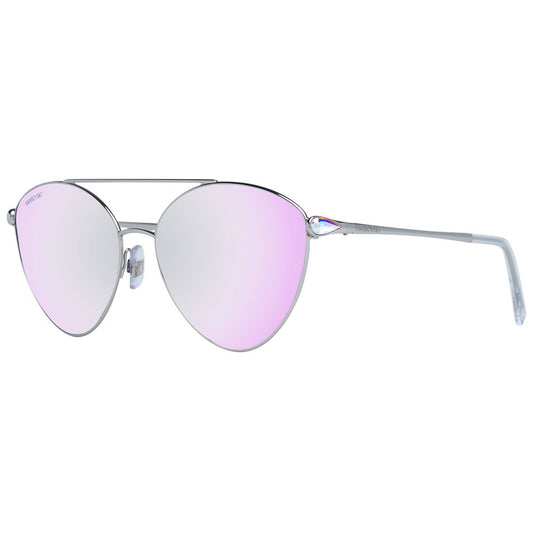 Swarovski Silver Women Sunglasses with Mirrored Multicolor Lenses