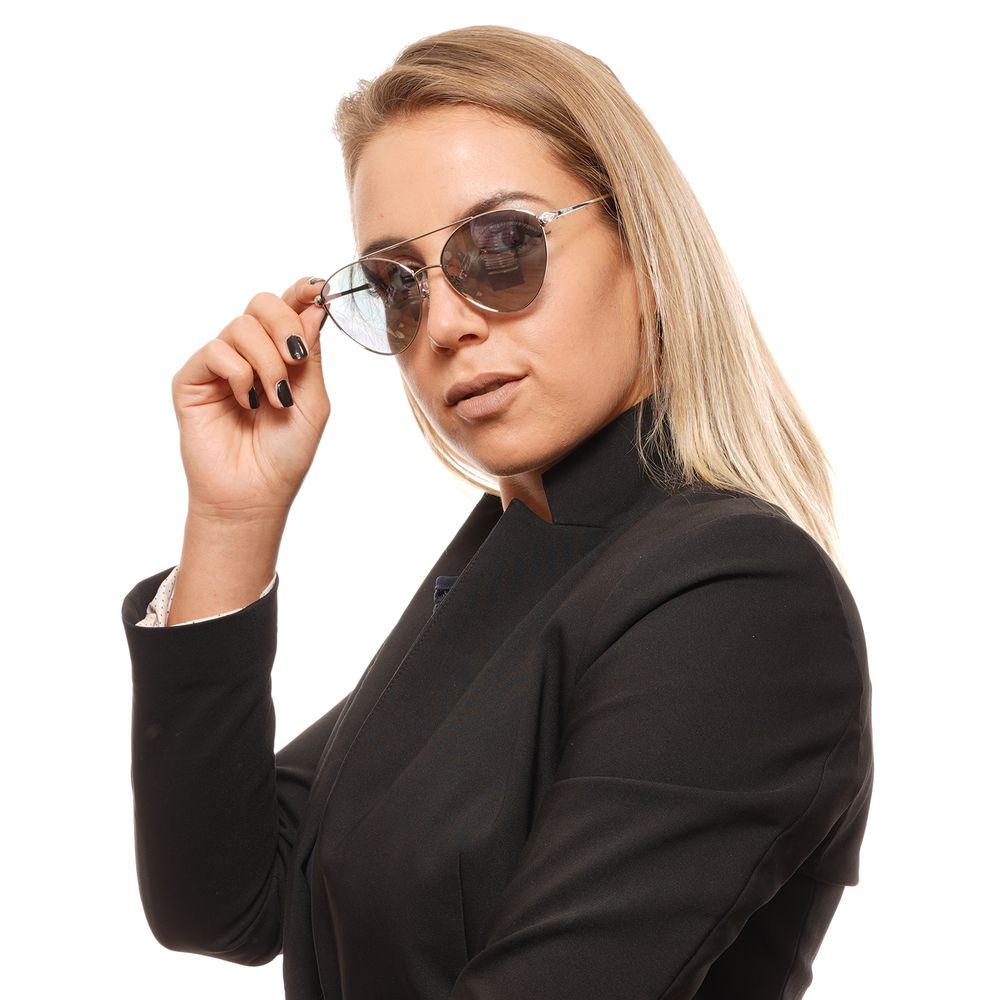 Swarovski Silver Sunglasses with Full-Rim and Branded Case