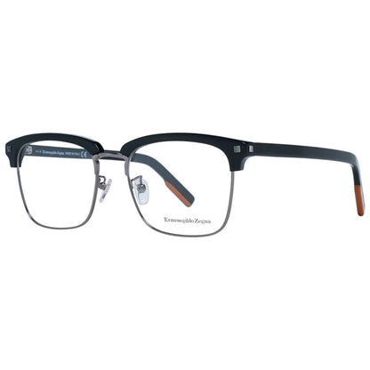 Ermenegildo Zegna Black Men Optical Frames, square style, plastic frame material