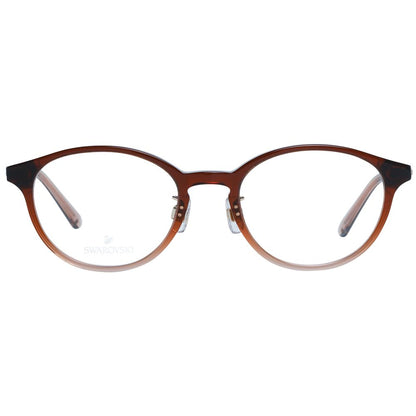 Brown women's optical frames with demo glasses and full-rim design