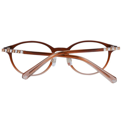 Oval style brown women's optical frames with plastic lenses