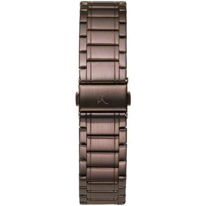 Brown Stainless Steel Wristband Men's Watch with Mineral Glass