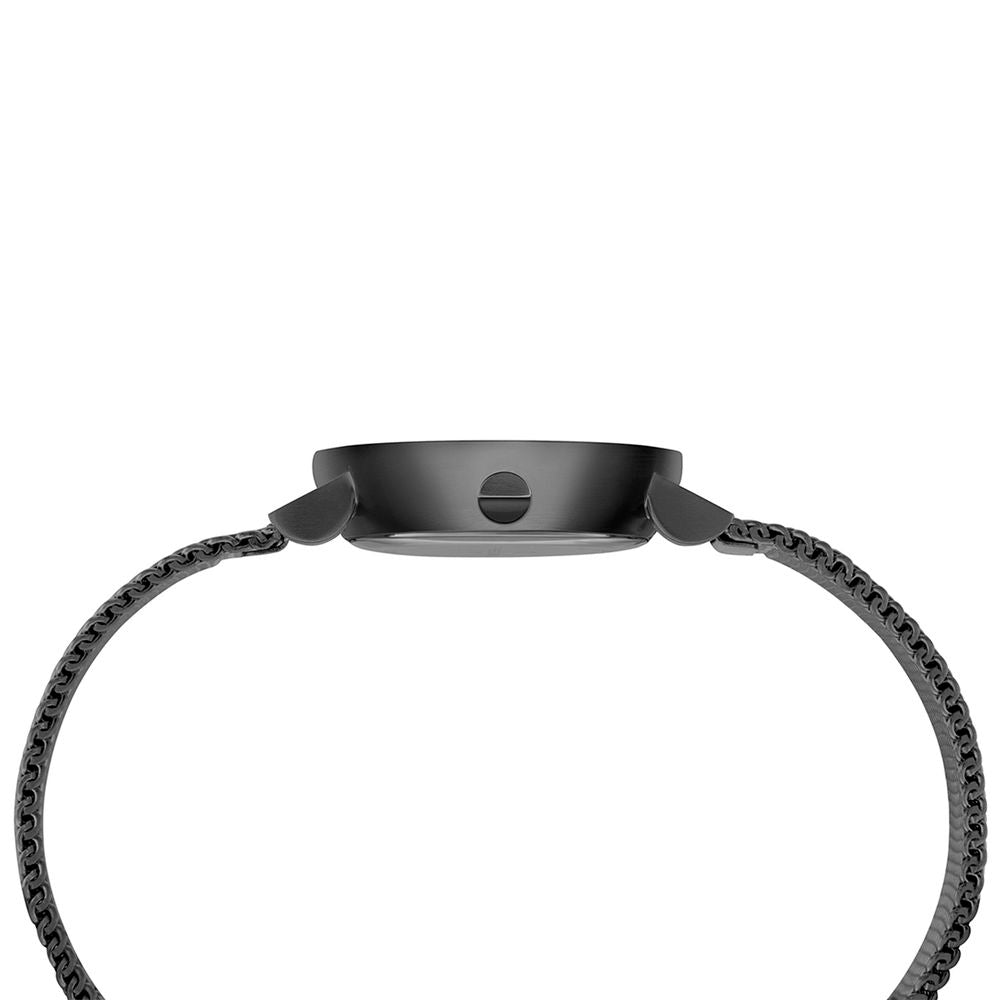 Analog display gray women's watch with bangle closure