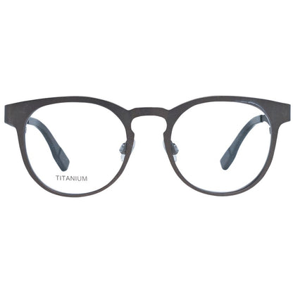 Round style gray men's frames with demo plastic lenses