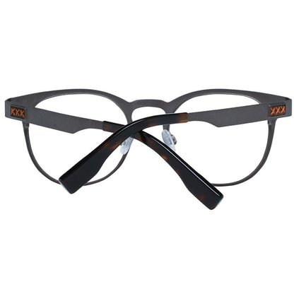 Men's optical frames with full-rim gray frames and branded case