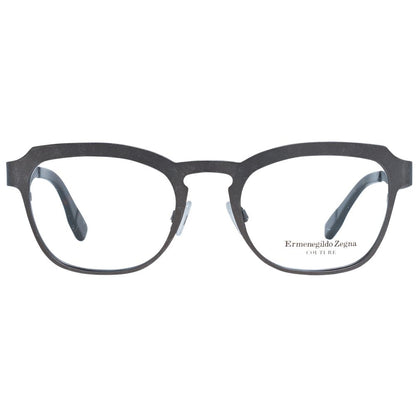 Men's gray trapezium style optical frames with demo plastic lenses