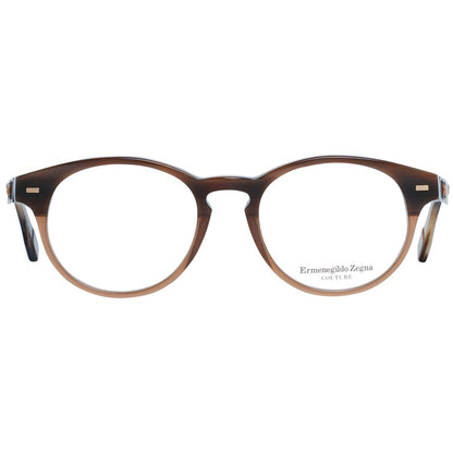 Brown round frames with demo glasses lenses