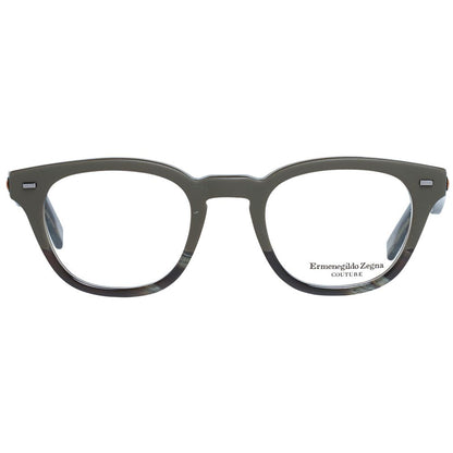 Olive men's optical frames with round style and spring hinge