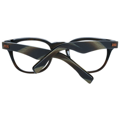 Plastic full-rim frames in olive color with 48mm width lenses