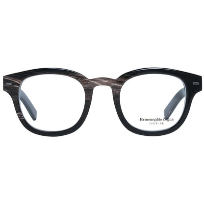 Men's brown horn frame glasses with demo plastic lenses