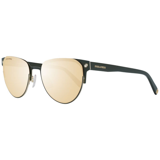 Dsquared² Black Women Sunglasses with Oval Mirrored Orange Lenses