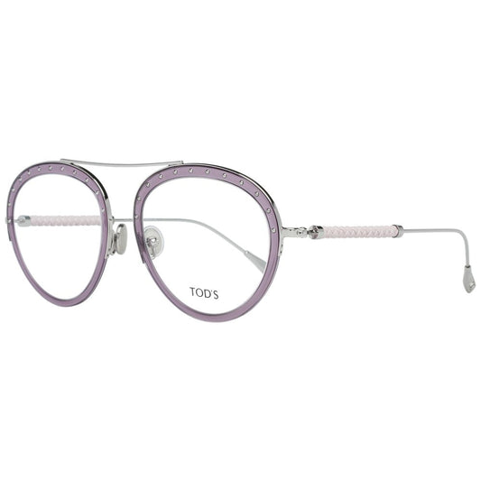 Tod's Purple Women Optical Frames, round style, metal and leather material