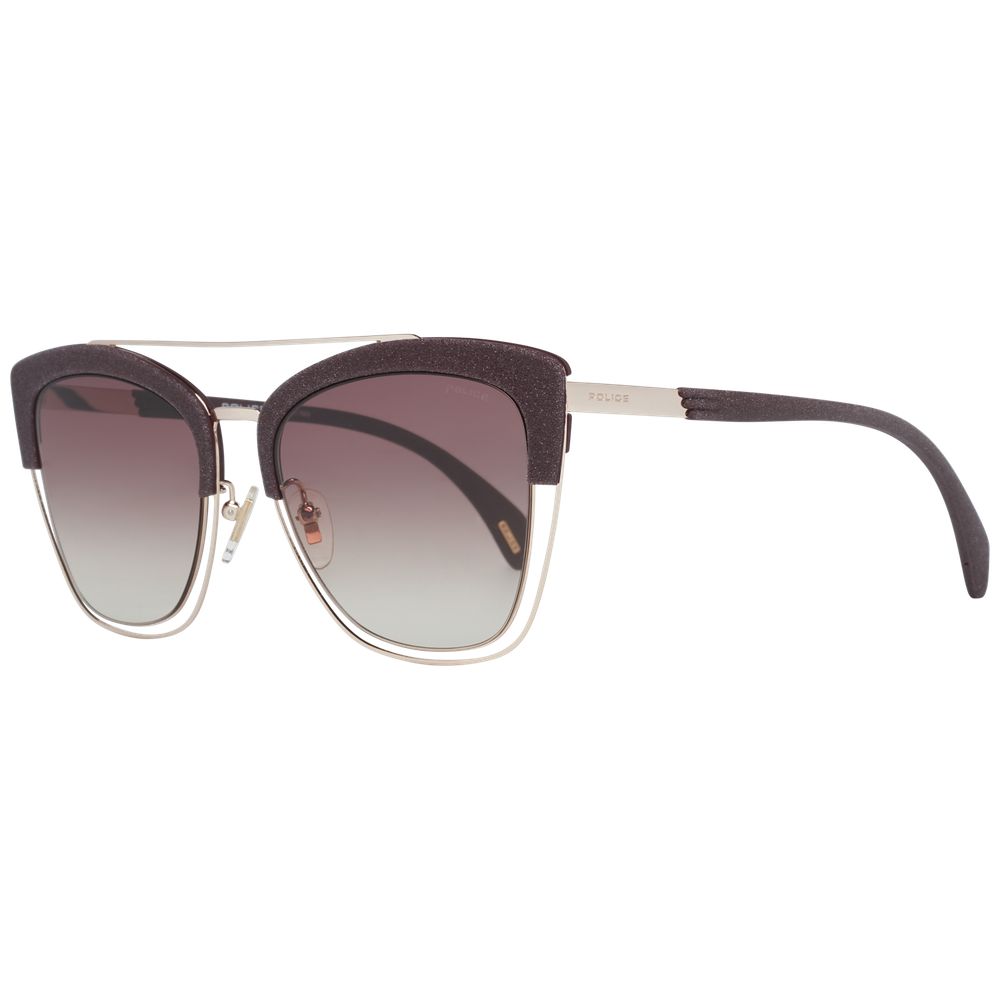 Police Rose Gold Women Sunglasses with Brown Gradient Plastic Lenses and Metal & Plastic Frame