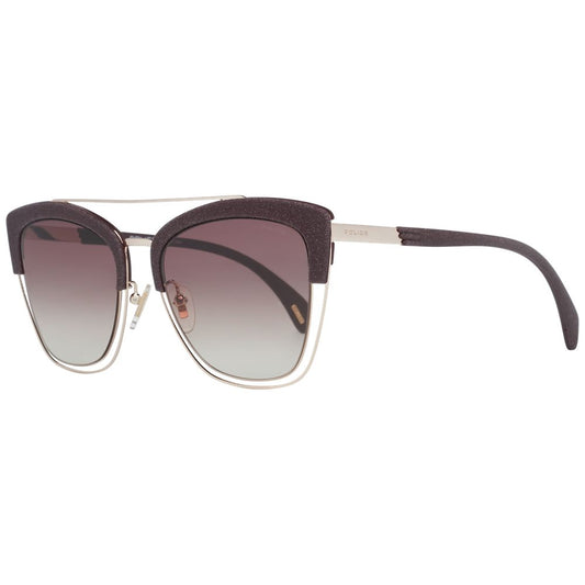 Police Rose Gold Women Sunglasses with Brown Gradient Plastic Lenses and Metal & Plastic Frame