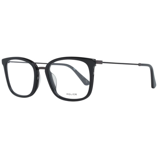 Police Black Men Optical Frames with metal and plastic frame, full-rim style, and demo plastic lenses