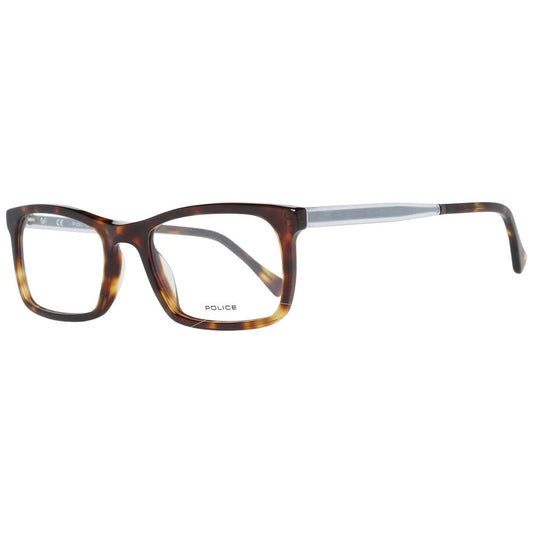 Men's brown plastic optical frames with full-rim style and branded case
