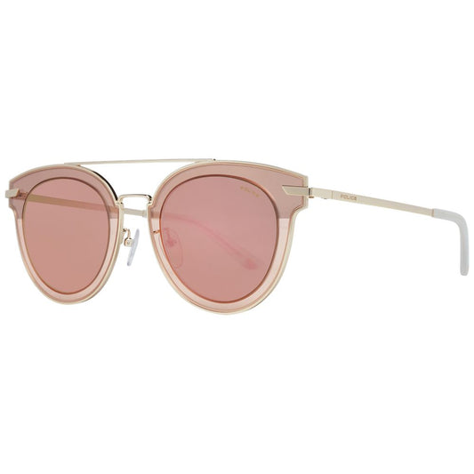 Police Rose Gold Men Sunglasses with Mirrored Grey Plastic Lenses and Metal & Plastic Frame