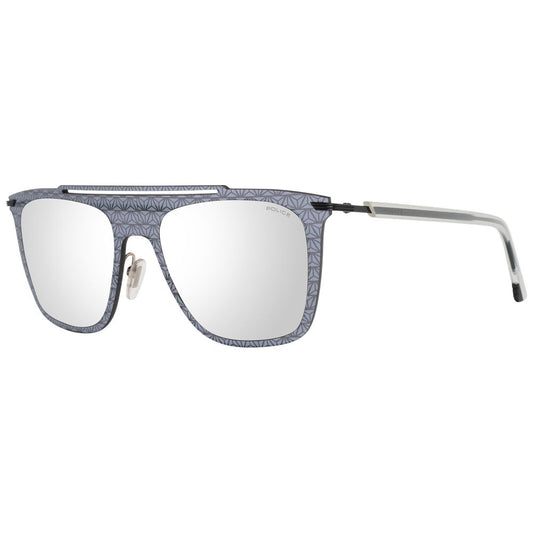 Police Gray Men Sunglasses with Mirrored Plastic Lenses for 100% UVA & UVB Protection