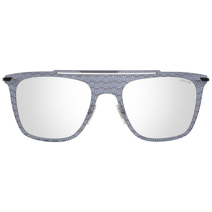Aviator style gray sunglasses with plastic frame and mirrored lenses
