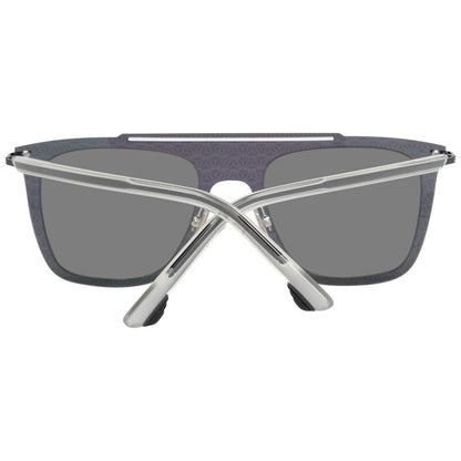 Men's gray sunglasses with plastic frame, 52mm width, and 100% UV protection