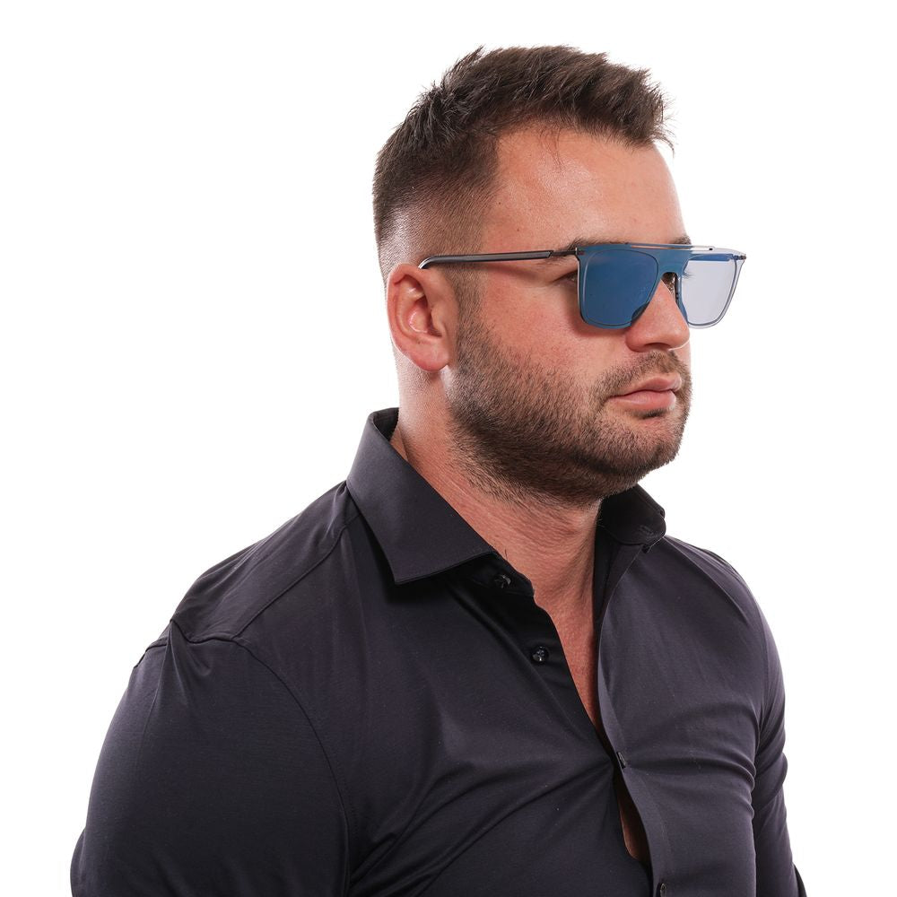 Blue Police Men Sunglasses with Mirrored Lenses and Branded Case Included