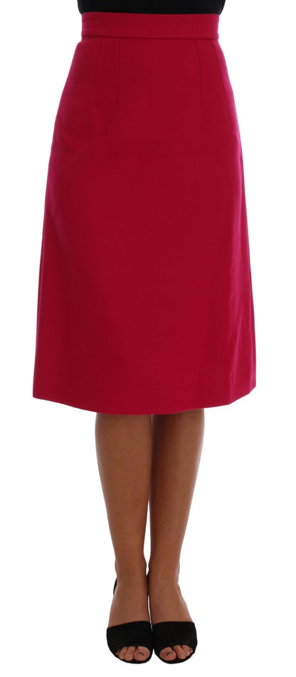 Sophisticated pink wool A-line knee-length skirt by Dolce & Gabbana