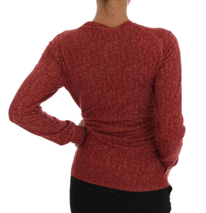 Comfortable and stylish red cardigan crafted from finest Italian wool