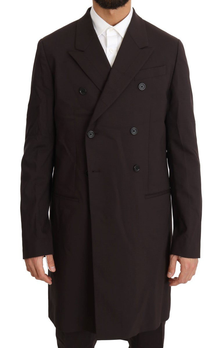 Dolce & Gabbana Elegant Bordeaux Double Breasted Suit made in Italy with 97% wool and 3% elastane