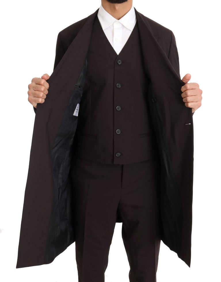 Dolce & Gabbana Elegant Bordeaux Double Breasted Suit modern fit for a tailored look