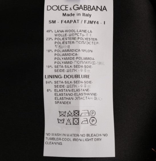 Dolce & Gabbana Elegant Gold Fringe High-Waist Pencil Skirt for women