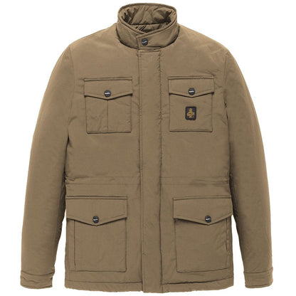 Refrigiwear Brown Nylon Men Jacket with Four Pockets