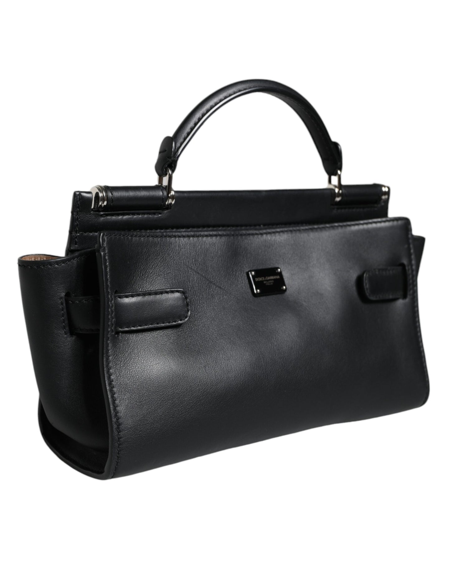 Luxurious black leather Dolce & Gabbana crossbody bag made in Italy