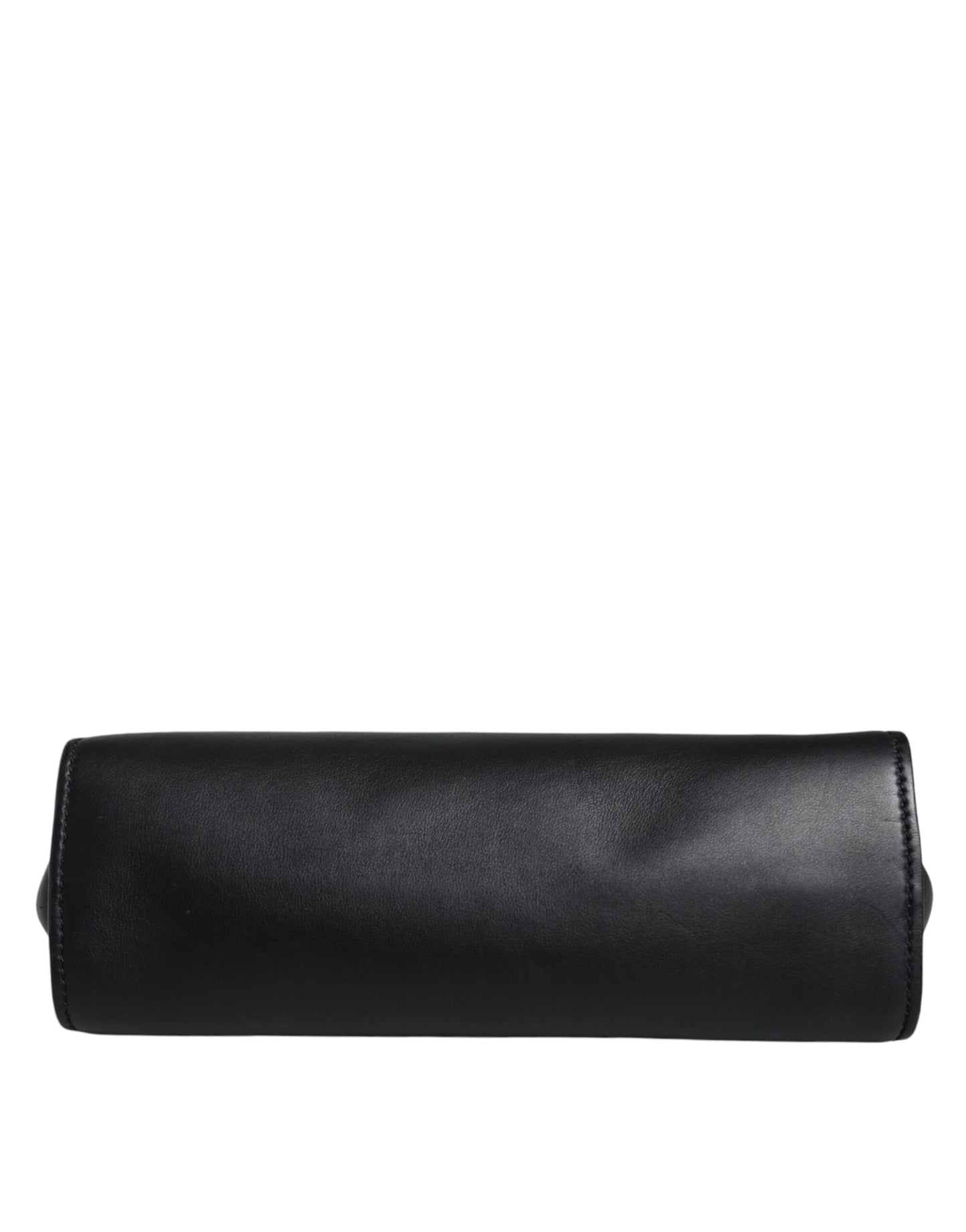 Stunning 100% calf leather black crossbody bag with logo engraved hardware