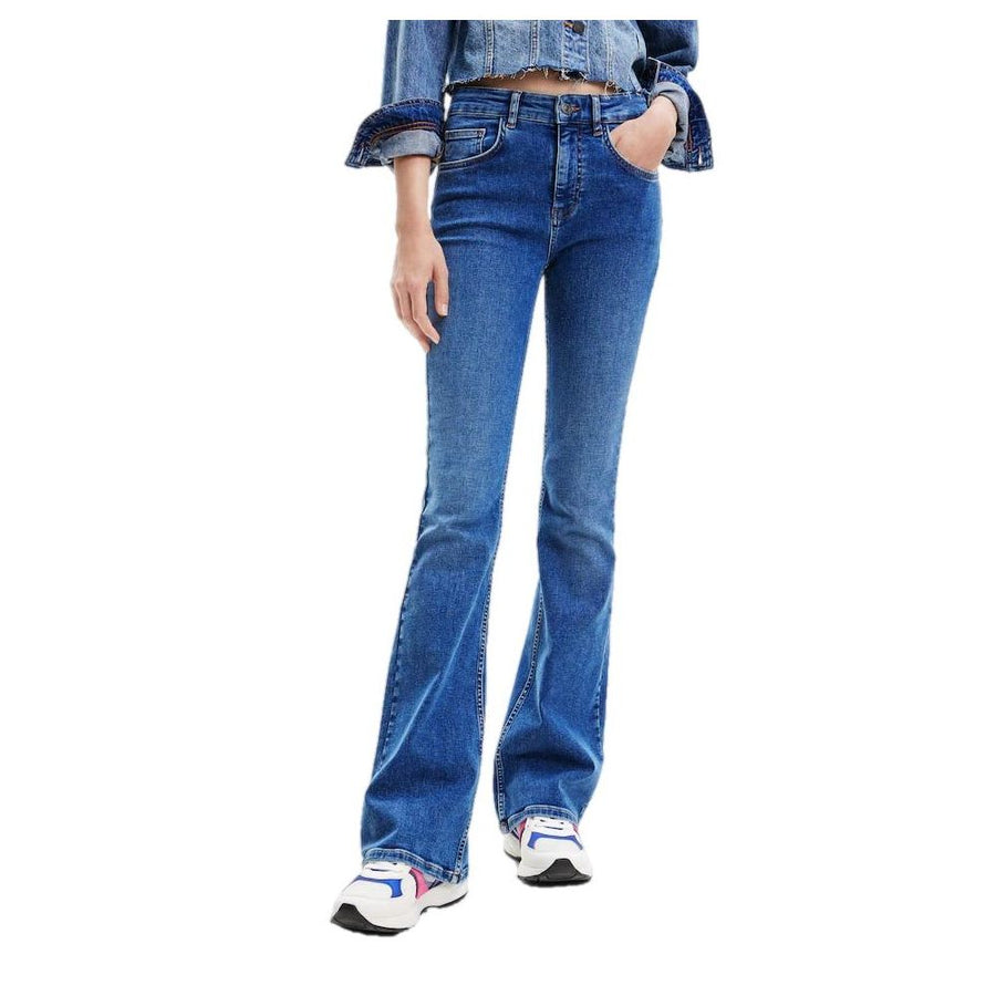 Desigual Blue Cotton Slim Fit Jean
