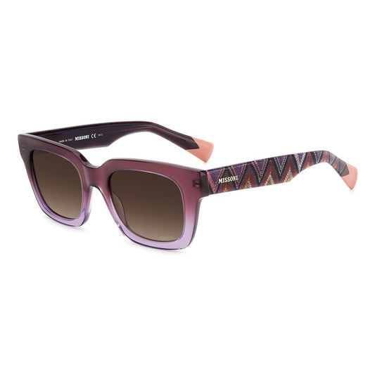 Missoni purple acetate sunglasses with brown lenses and zigzag hinges