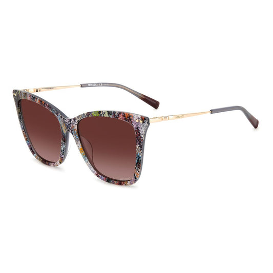 Missoni Multicolor Acetate Sunglasses with chic cat-eye silhouette and metal rivets