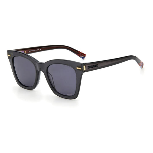 Missoni Gray Acetate Sunglasses with diamond-finished temple and logo detail