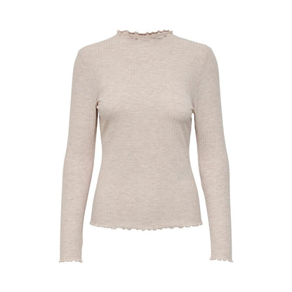 Turtleneck beige polyester sweater for women in autumn and winter collection